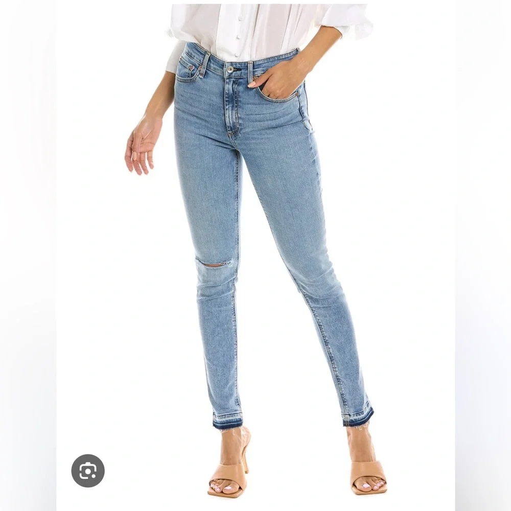 Rag & Bone Nina High-Rise Release Hem Skinny Jeans in Montrose Size 32 - Picture 1 of 12
